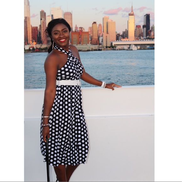 ✨HP✨Michael Kors Petite Dot-Print belted dress - Picture 5 of 6